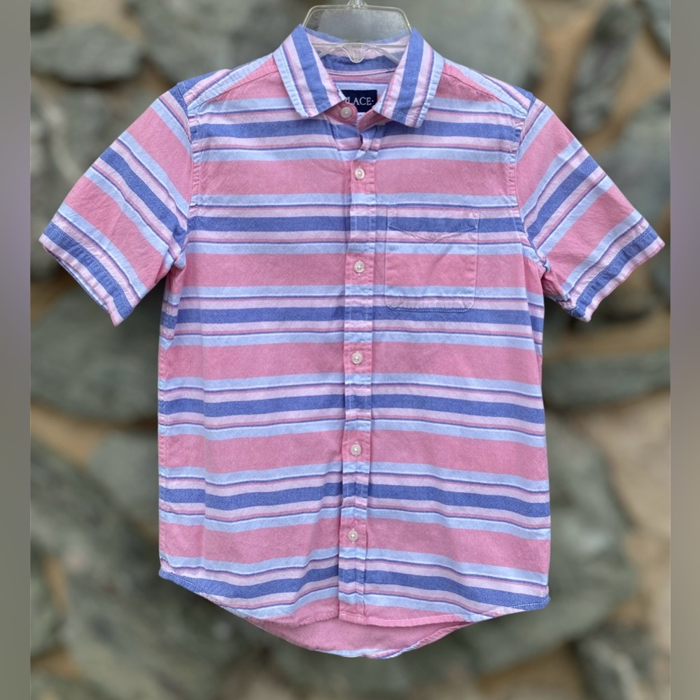 Children’s Place | Boys Short Sleeve Button Up Shirt | Size Large 10/12